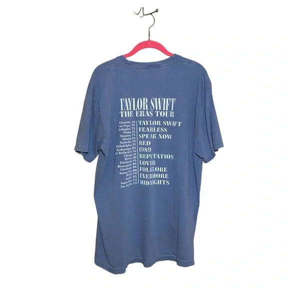 Taylor Swift Eras Tour Comfort Colors Blue Short Sleeve T-shirt - Picture 2 of 3